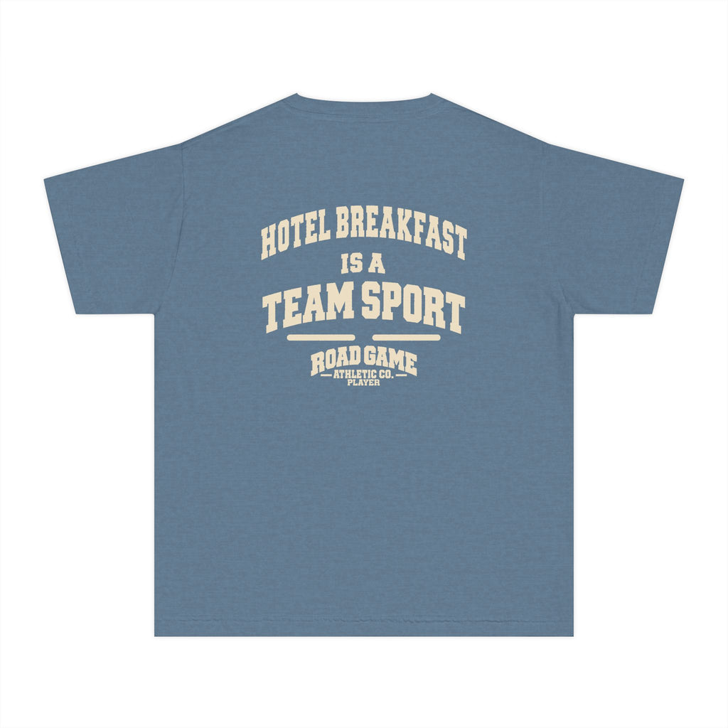 Youth Tee - Hotel Breakfast is a Team Sport - Player Division Kids Shirt