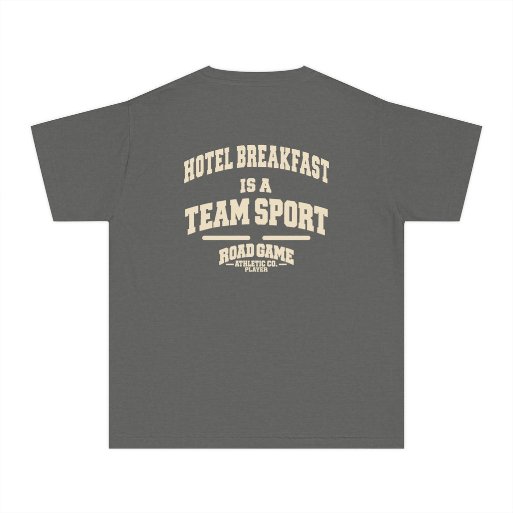 Youth Tee - Hotel Breakfast is a Team Sport - Player Division Kids Shirt
