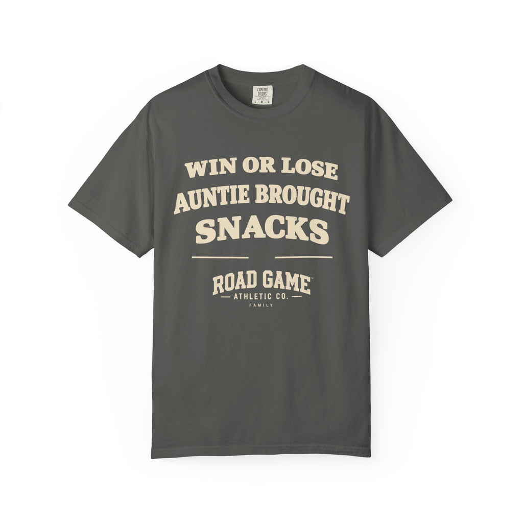 Win or Lose Auntie Brought Snacks Tee — Family Division