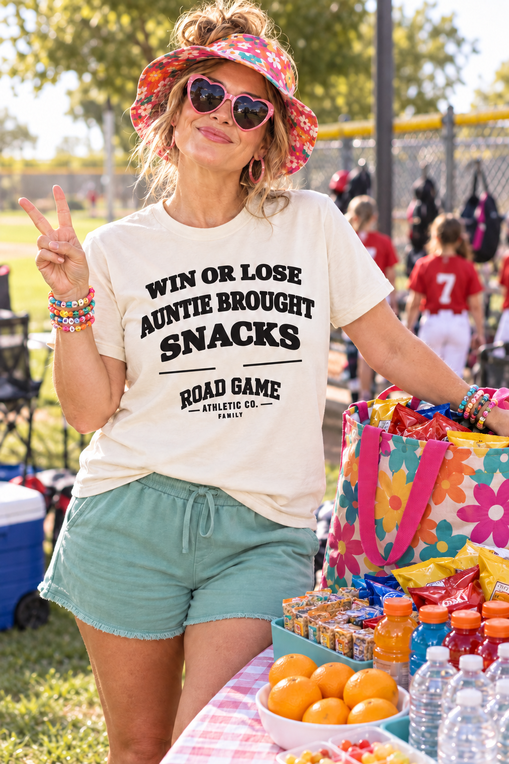 Win or Lose Auntie Brought Snacks Tee — Family Division